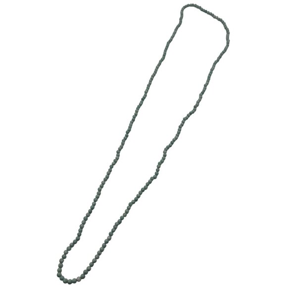 Pale Green Round Beaded Stone Necklace Minimalist Style Boho Fashion Accessory - Picture 2 of 4